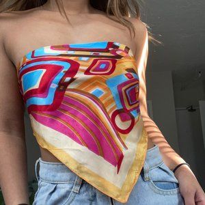 Silk Bandana Top Colorful - S